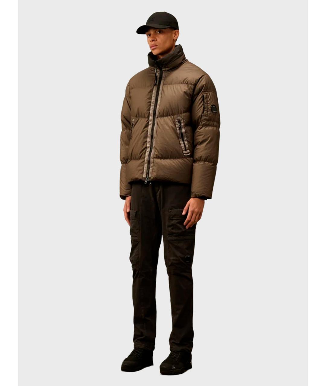 CP COMPANY Коричневый нейлоновый пуховик, фото 3