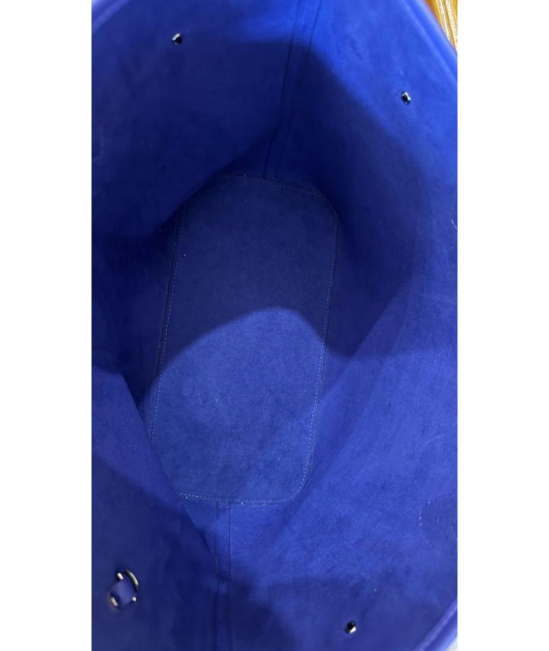 LOUIS VUITTON Синяя кожаная сумка тоут, фото 7