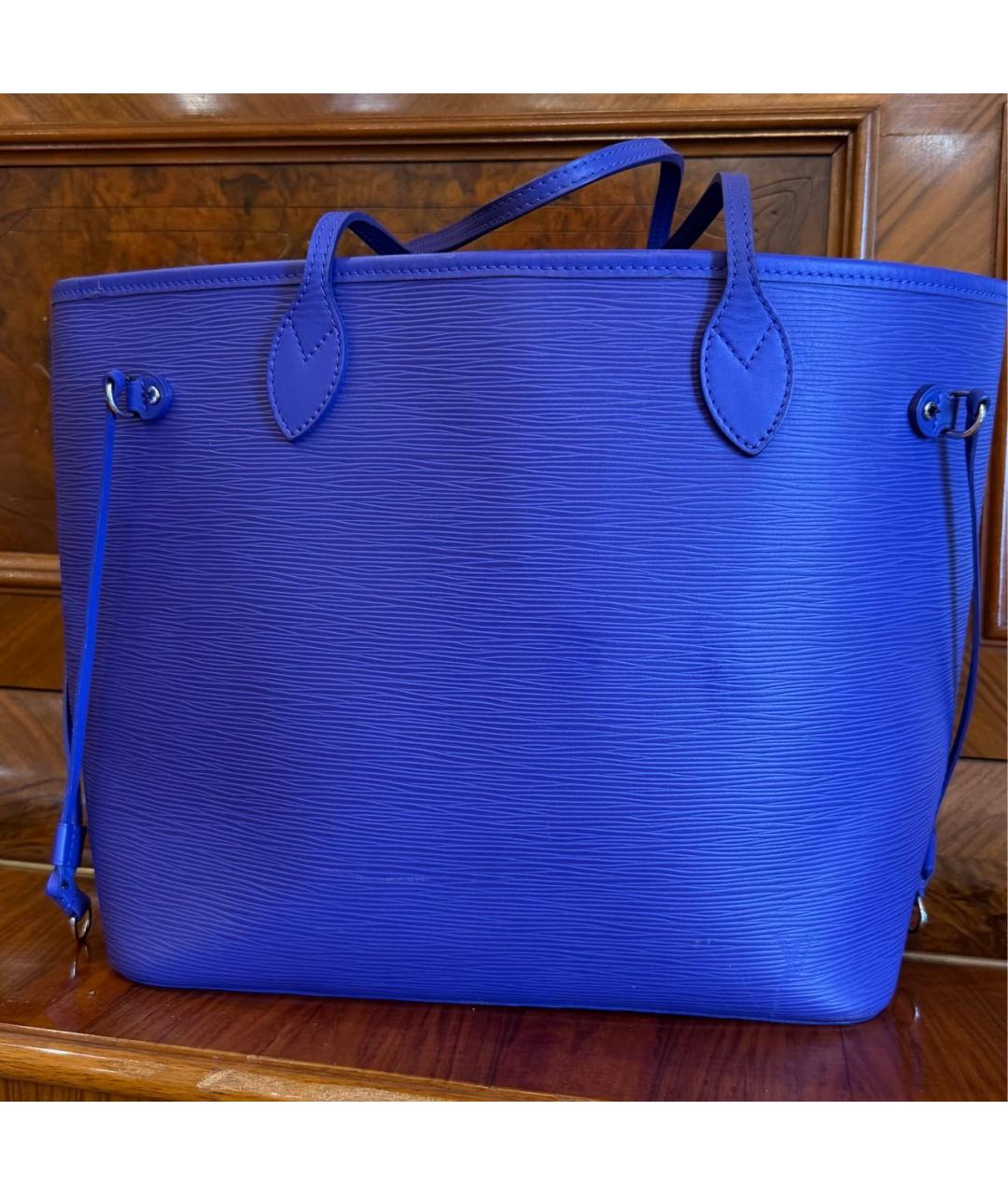 LOUIS VUITTON Синяя кожаная сумка тоут, фото 3