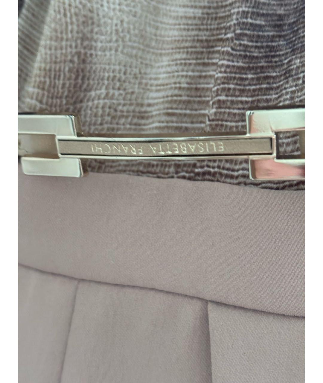 ELISABETTA FRANCHI Бежевое шелковое коктейльное платье, фото 5