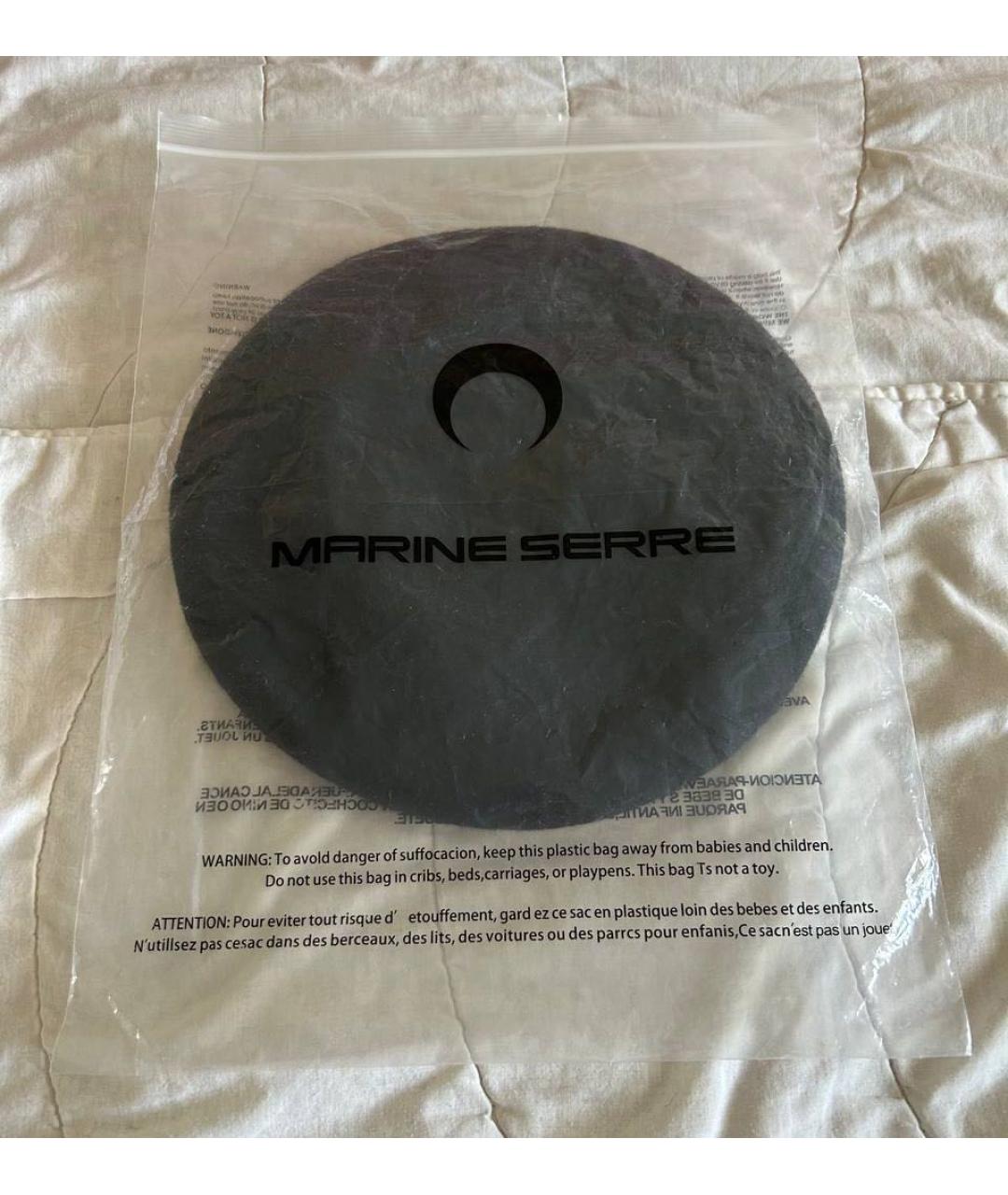 MARINE SERRE Черная шерстяная кепка, фото 5
