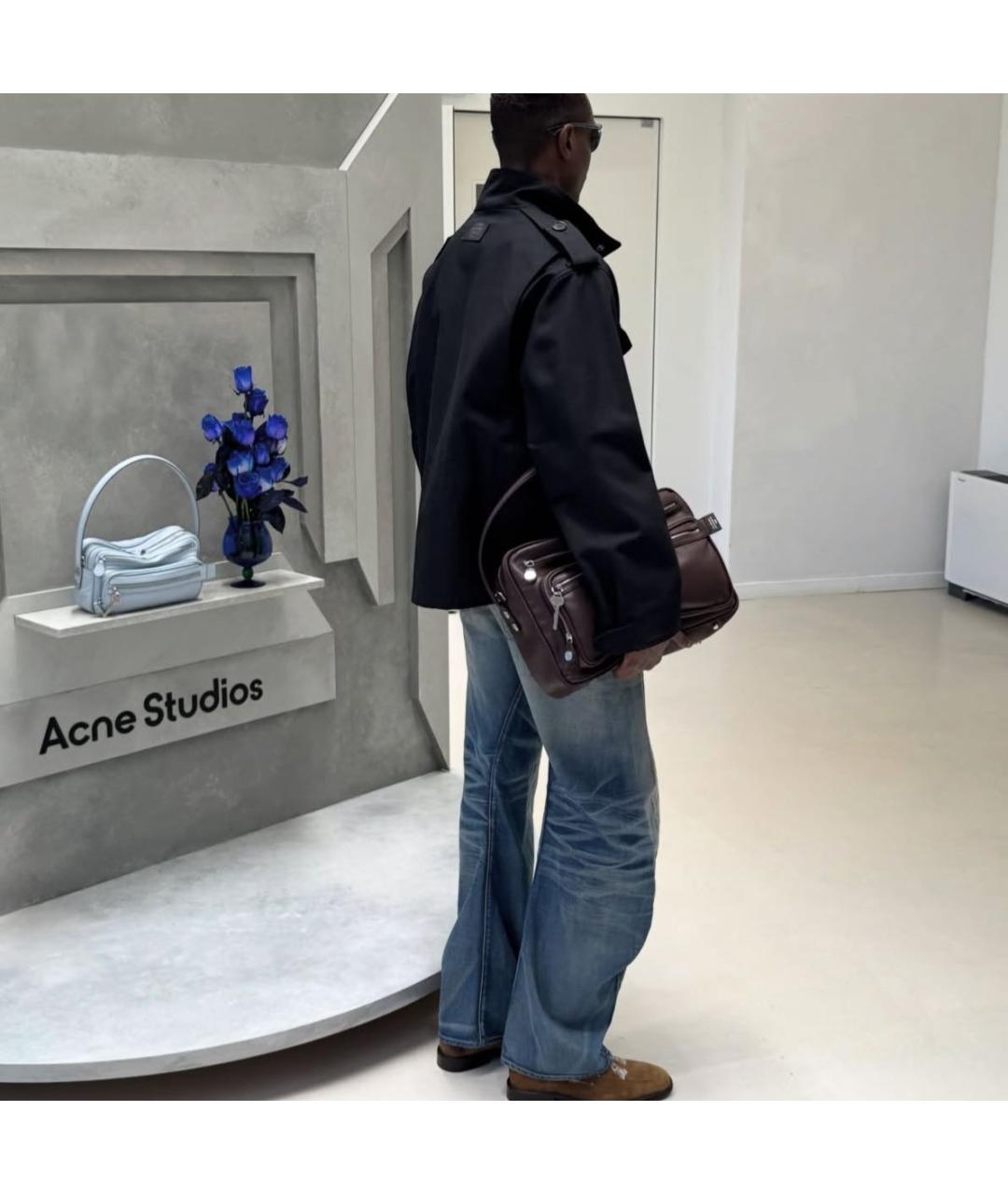 ACNE STUDIOS Коричневая кожаная сумка тоут, фото 8
