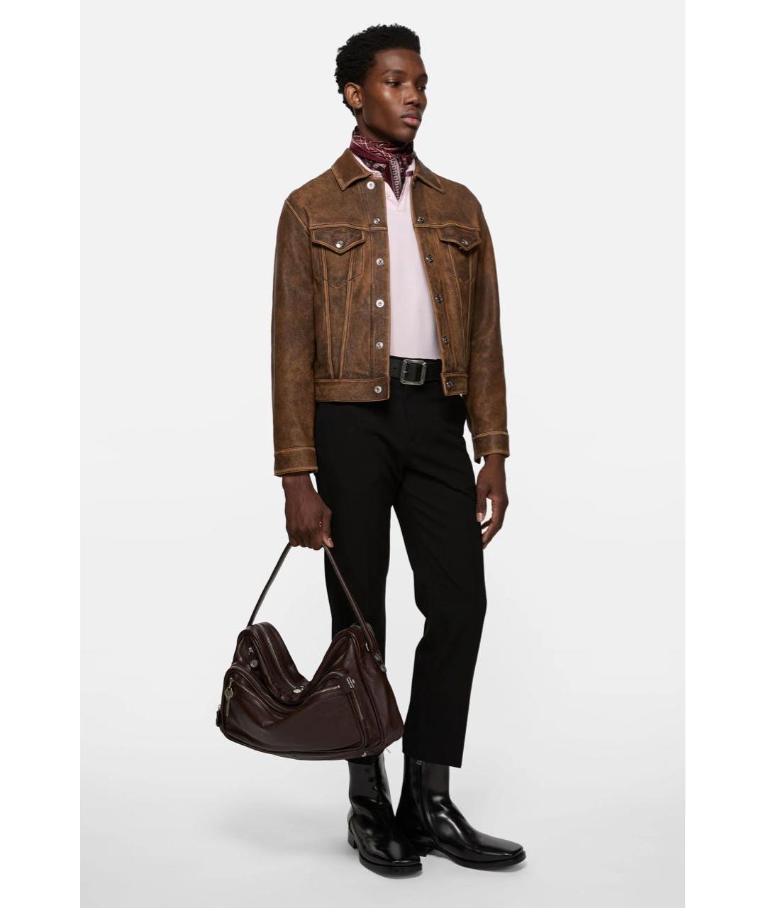 ACNE STUDIOS Коричневая кожаная сумка тоут, фото 6