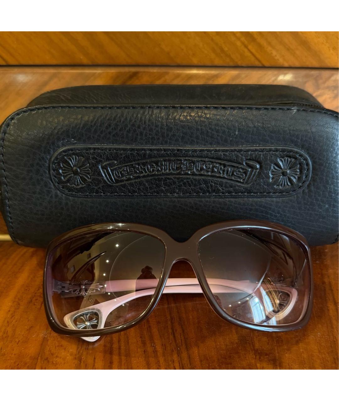 CHROME HEARTS Коричневые пластиковые солнцезащитные очки, фото 8