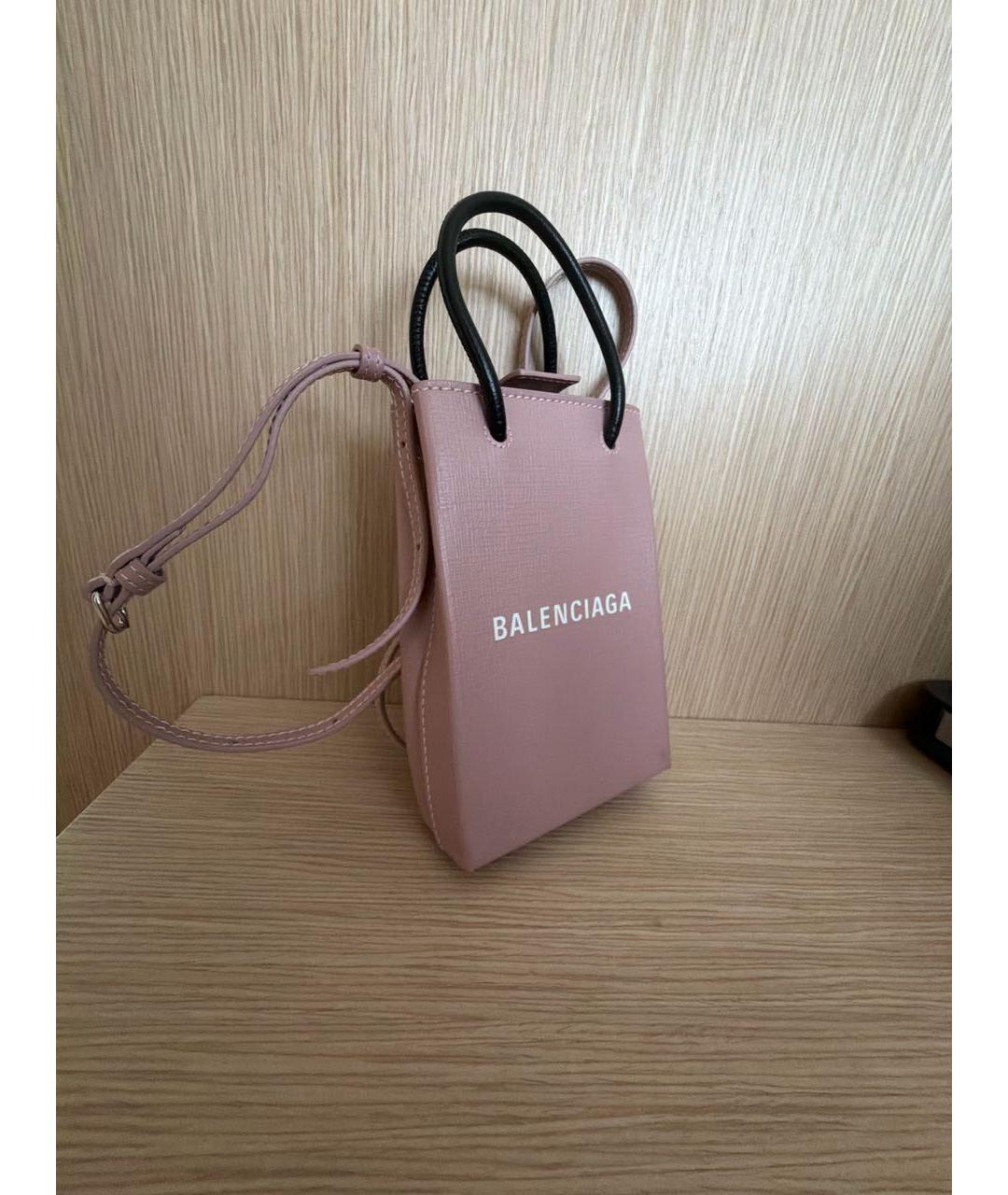 BALENCIAGA Розовая кожаная поясная сумка, фото 2