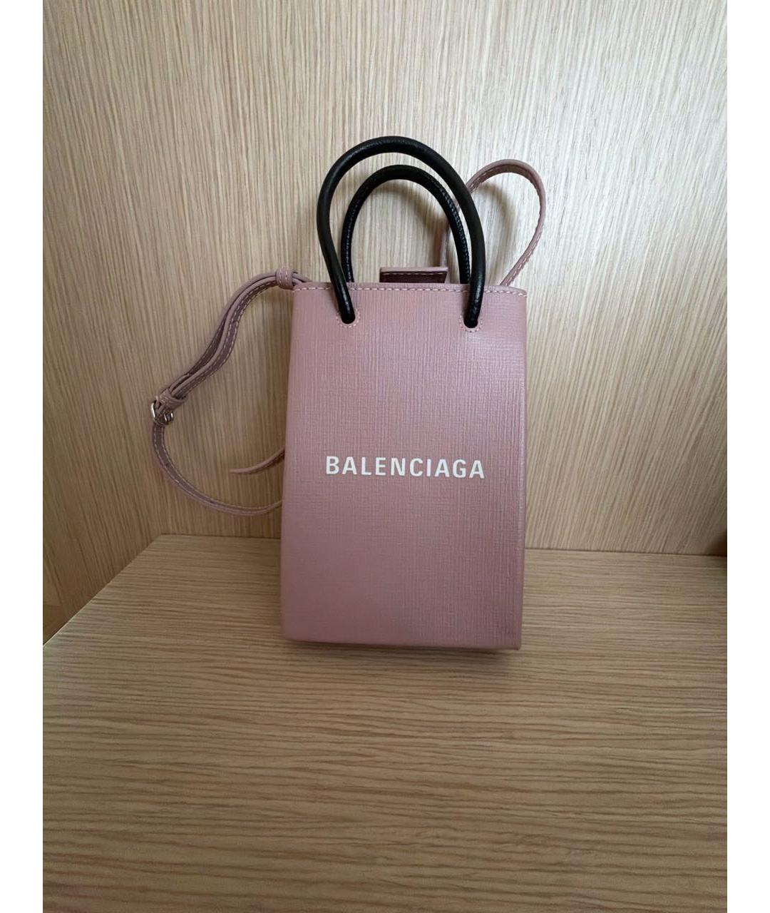 BALENCIAGA Розовая кожаная поясная сумка, фото 5