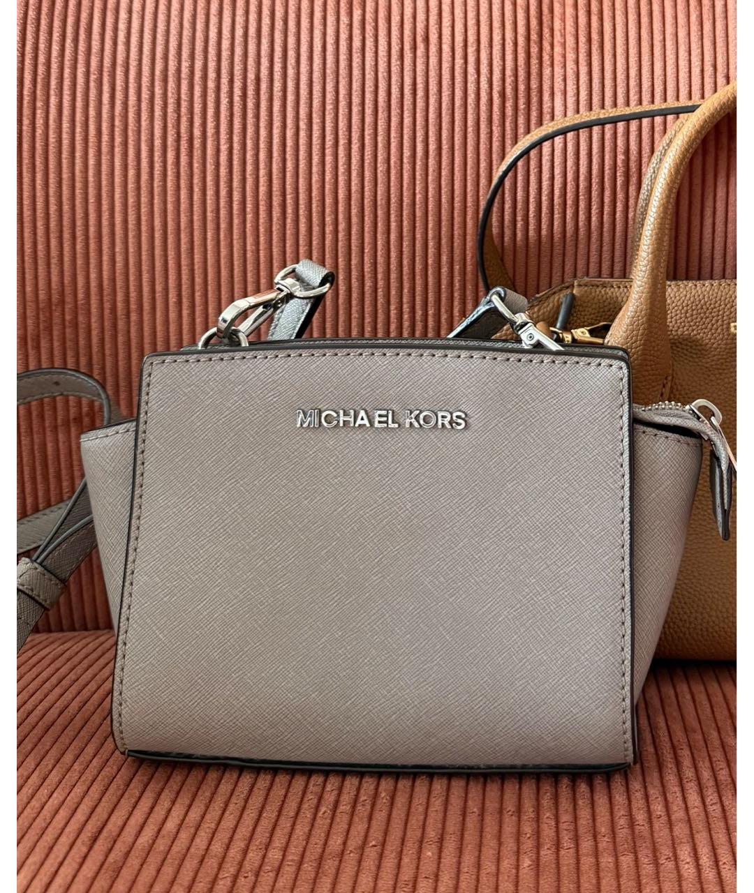 MICHAEL KORS Серая кожаная сумка через плечо, фото 6