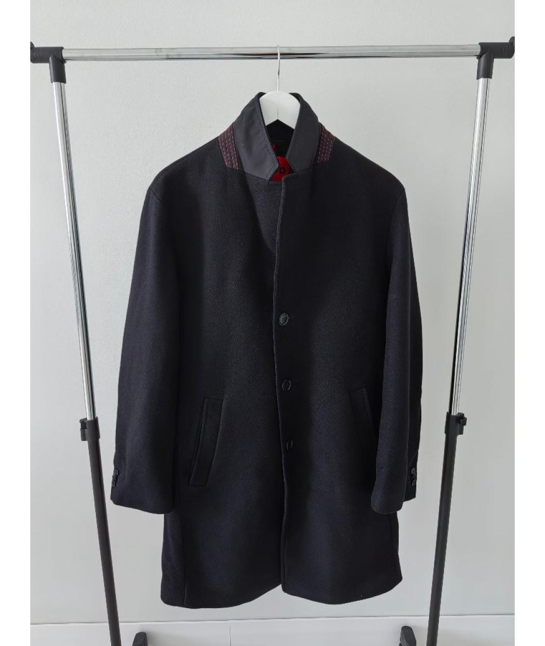 HUGO BOSS Черное шерстяное пальто, фото 9