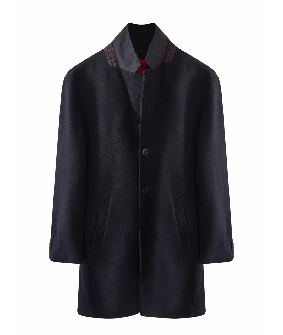 HUGO BOSS Черное шерстяное пальто, фото 1