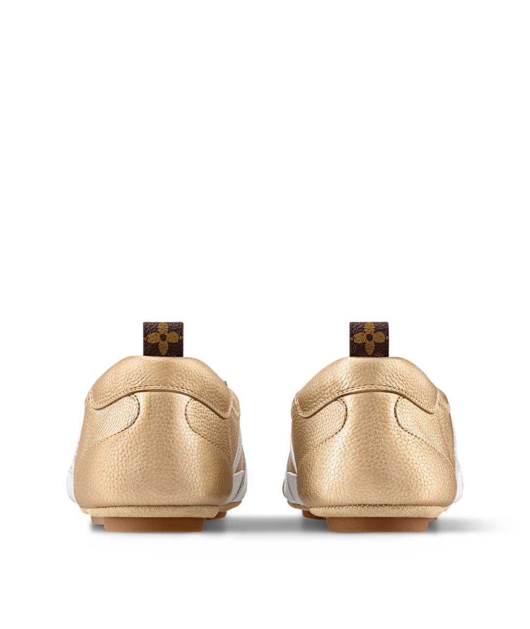 LOUIS VUITTON Золотые кожаные кроссовки, фото 4