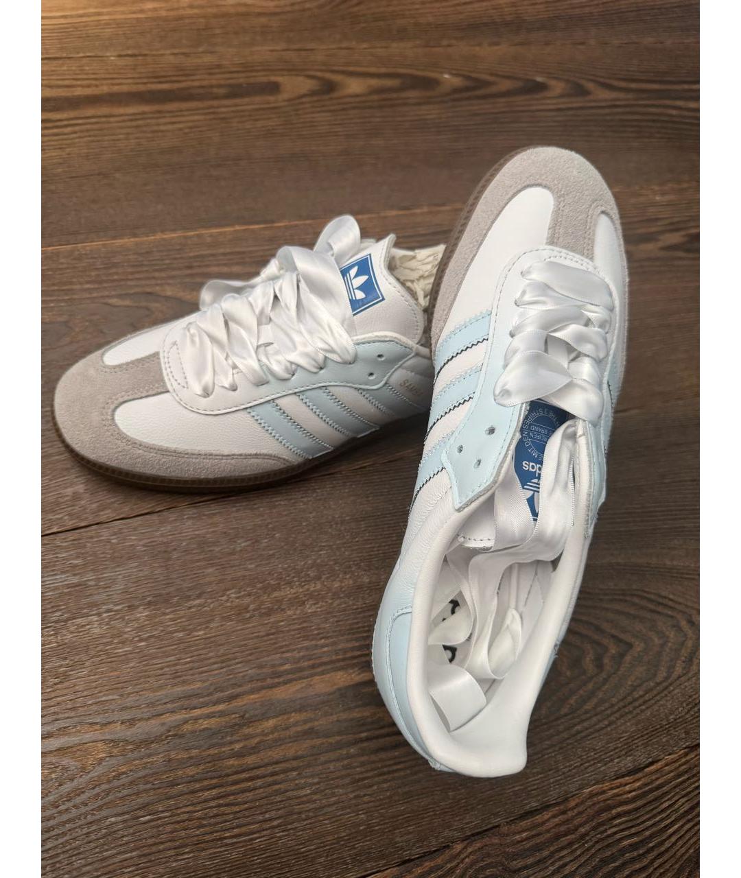 ADIDAS Бирюзовые кожаные кеды, фото 3