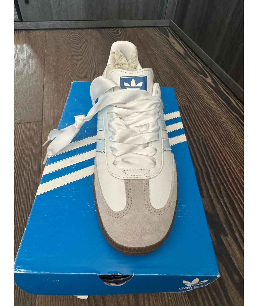 ADIDAS Бирюзовые кожаные кеды, фото 2