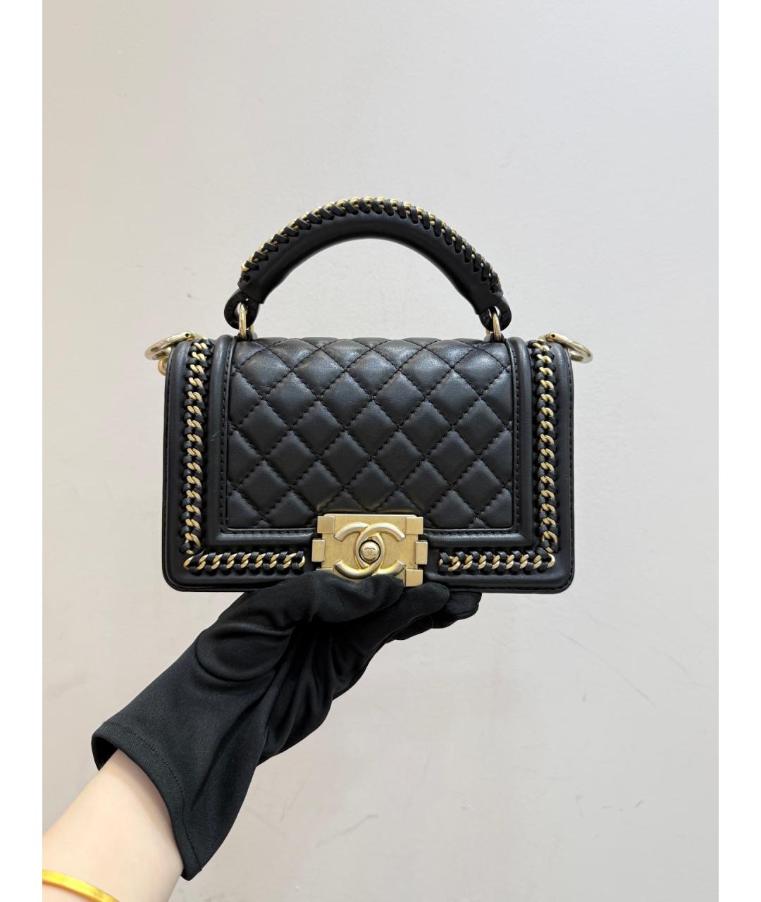 CHANEL Черная кожаная сумка через плечо, фото 3