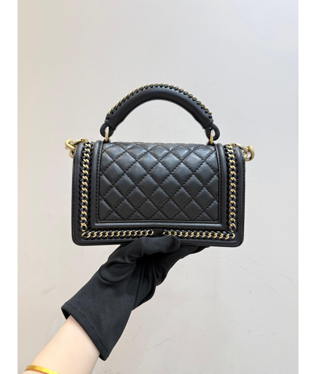 CHANEL Черная кожаная сумка через плечо, фото 4