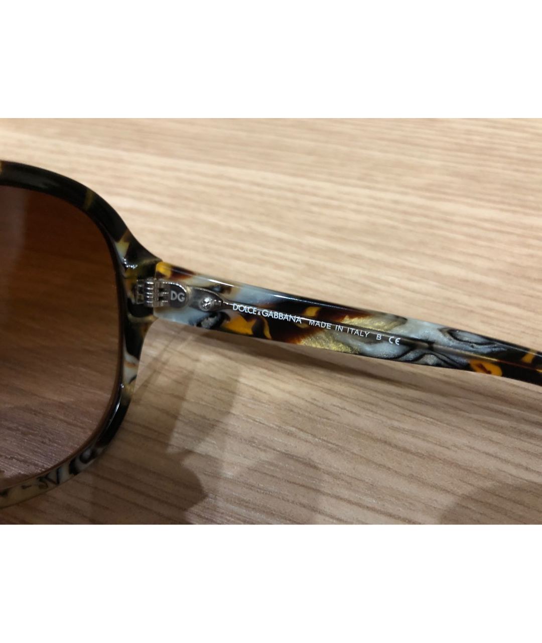 DOLCE&GABBANA Бежевые пластиковые солнцезащитные очки, фото 3