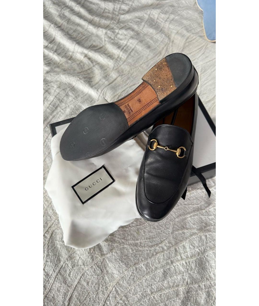 GUCCI Черные кожаные лоферы, фото 6