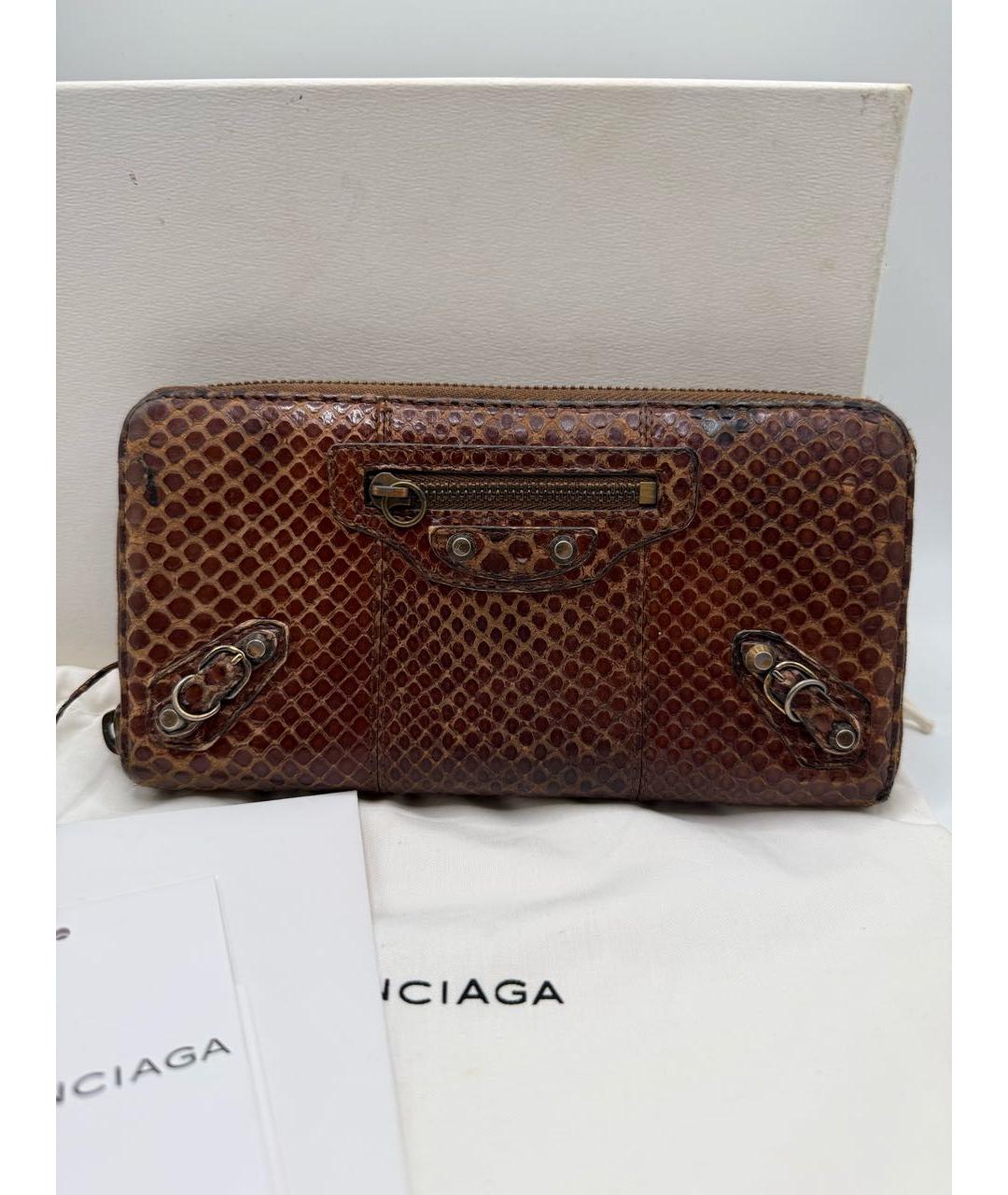 BALENCIAGA Коричневый кожаный кошелек, фото 8