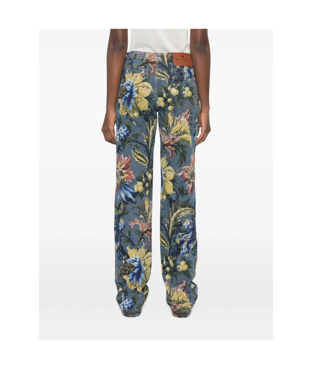ETRO Синие хлопко-эластановые прямые джинсы, фото 4