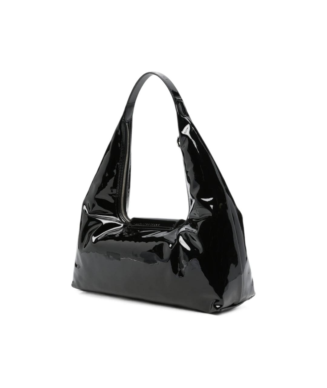 LONGCHAMP Черная сумка с короткими ручками из лакированной кожи, фото 3