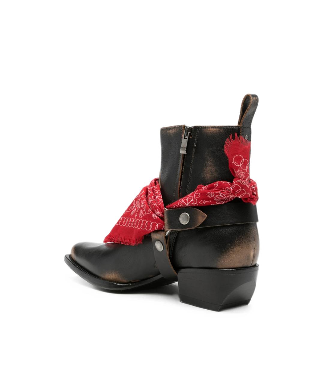 GOLDEN GOOSE Черные кожаные низкие ботинки, фото 4