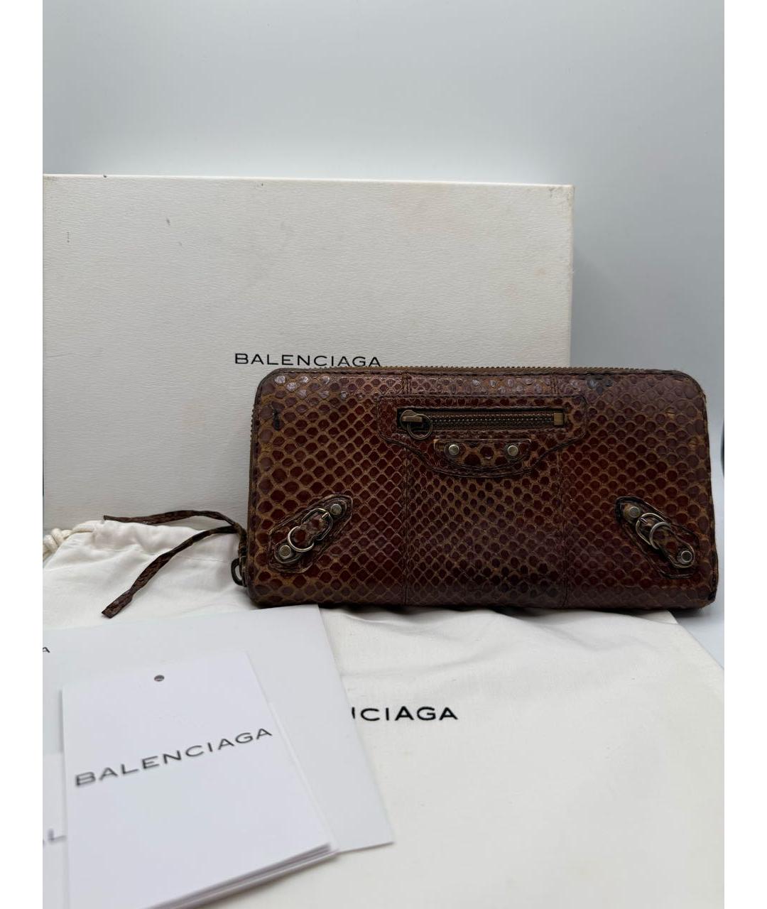 BALENCIAGA Коричневый кожаный кошелек, фото 2