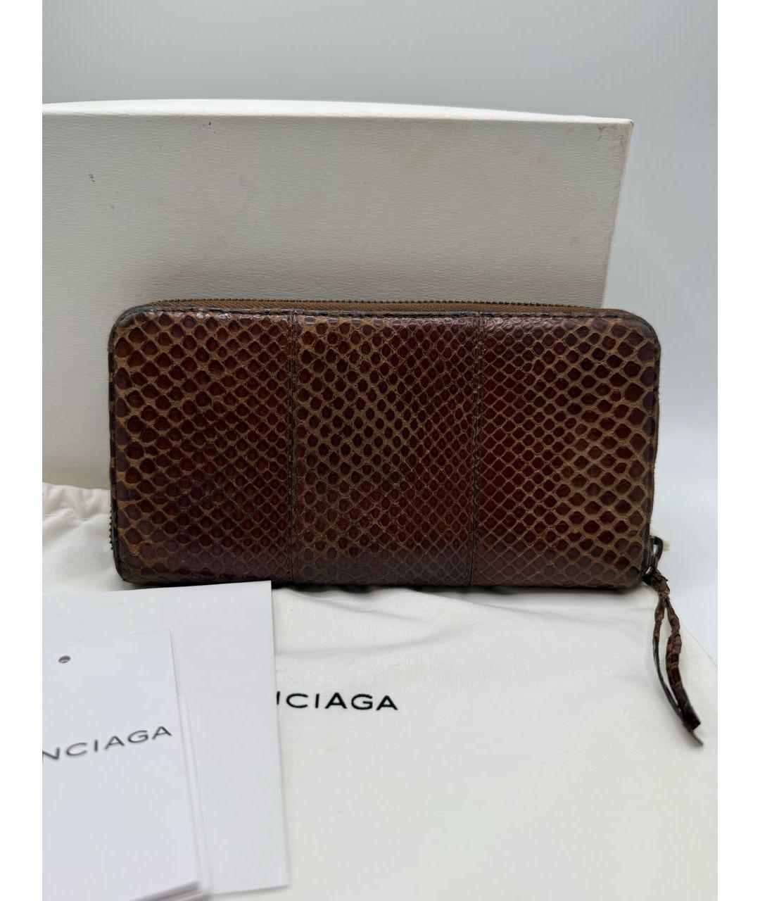 BALENCIAGA Коричневый кожаный кошелек, фото 3