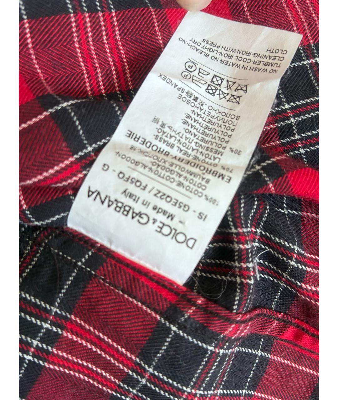 DOLCE&GABBANA Красная хлопковая кэжуал рубашка, фото 7