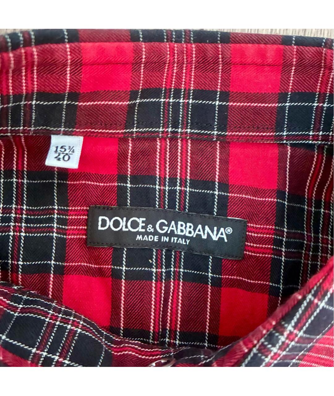 DOLCE&GABBANA Красная хлопковая кэжуал рубашка, фото 5