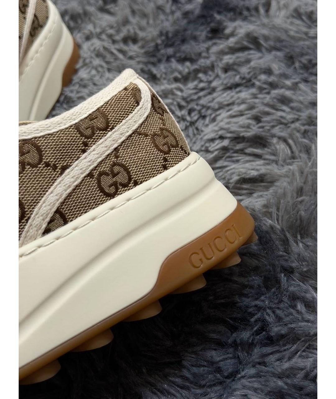 GUCCI Бежевые текстильные кеды, фото 3