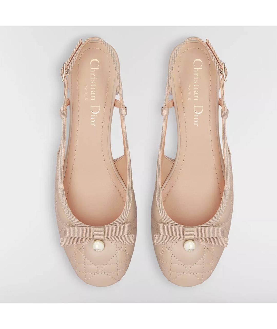 CHRISTIAN DIOR Бежевые кожаные босоножки, фото 3