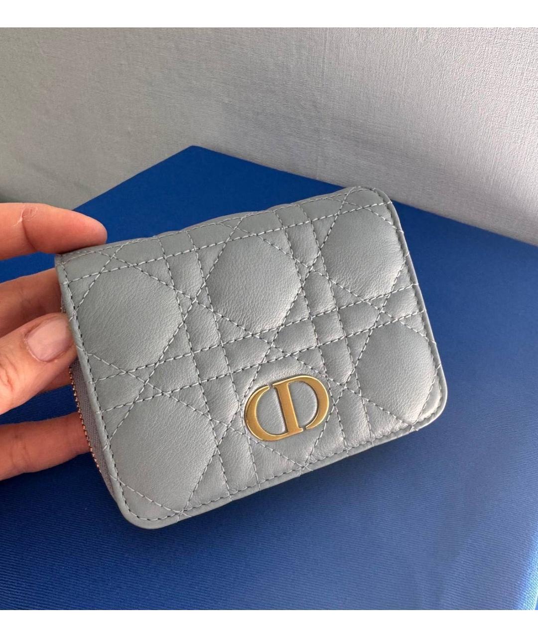 CHRISTIAN DIOR Голубой кожаный кошелек, фото 3