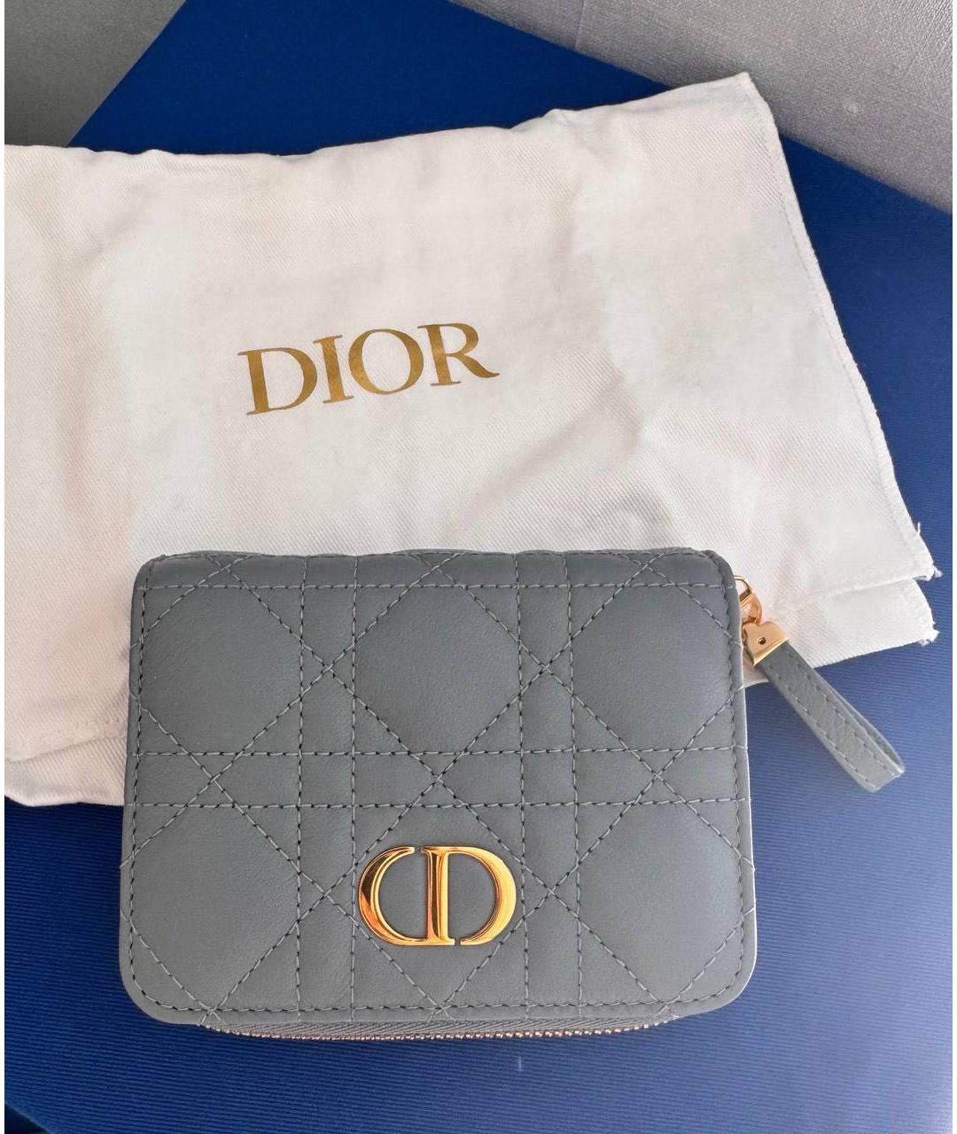 CHRISTIAN DIOR Голубой кожаный кошелек, фото 9