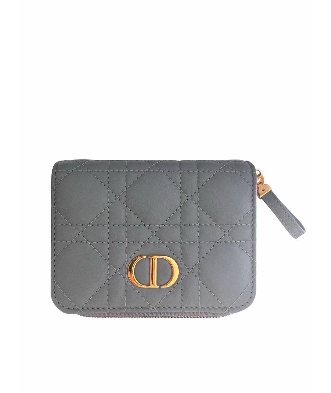 CHRISTIAN DIOR Голубой кожаный кошелек, фото 1
