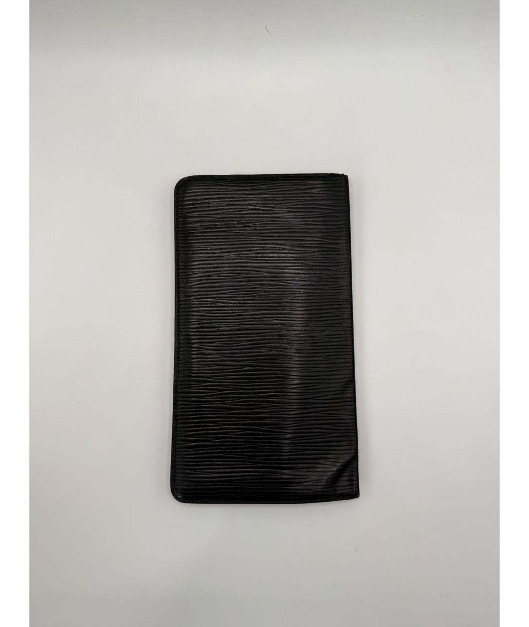 LOUIS VUITTON Черный кожаный кошелек, фото 3