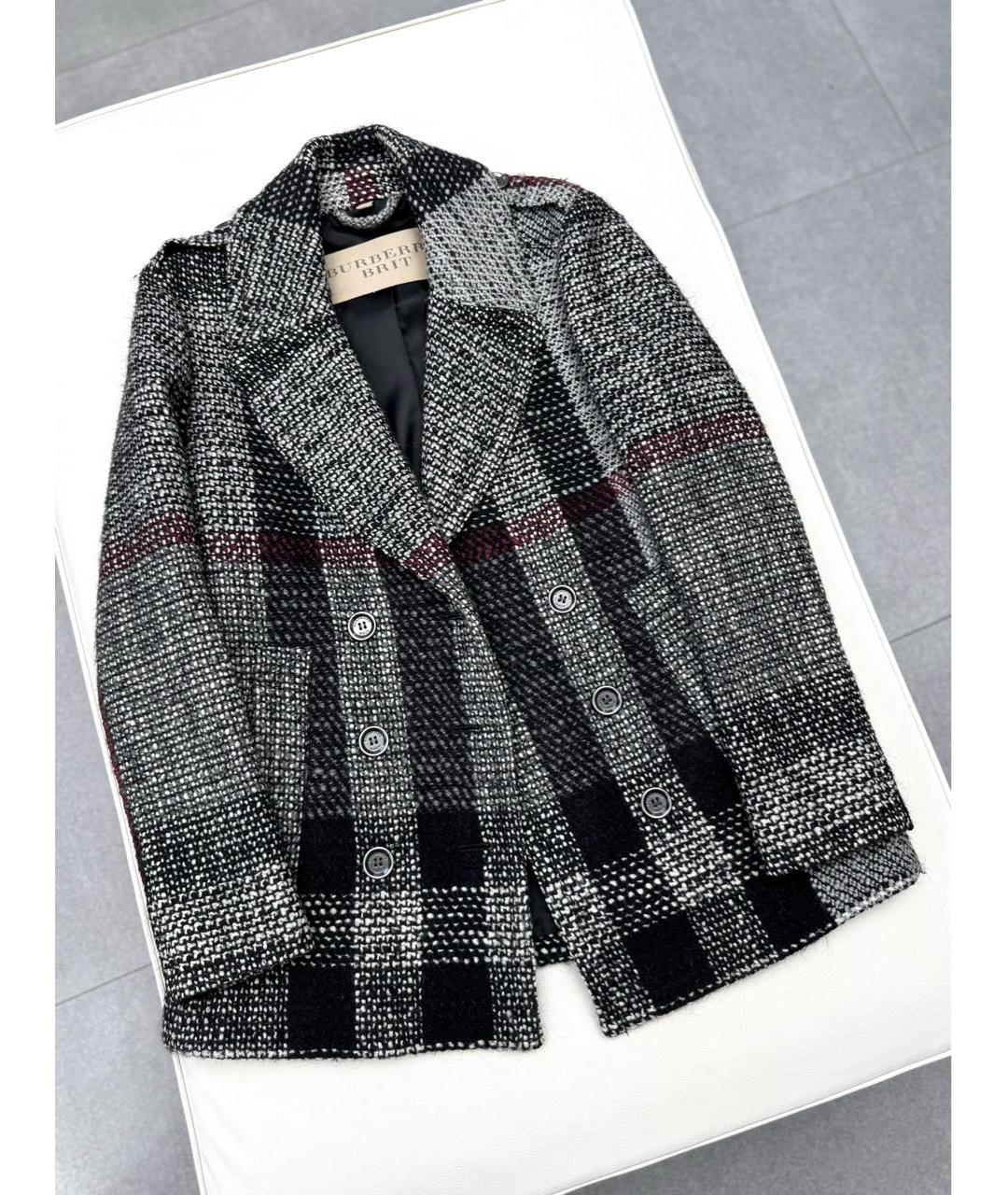 BURBERRY Серое шерстяное пальто, фото 9
