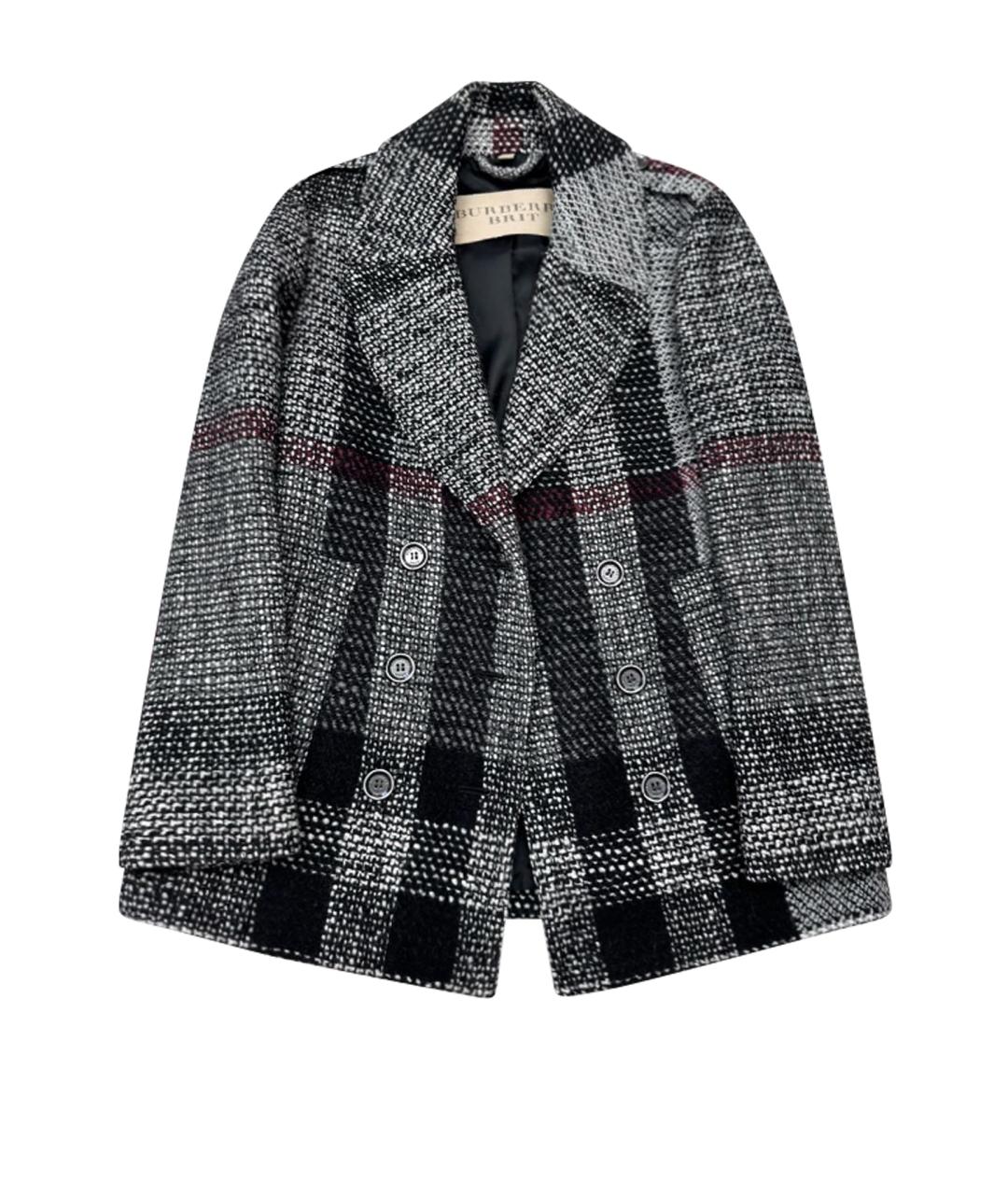 BURBERRY Серое шерстяное пальто, фото 1