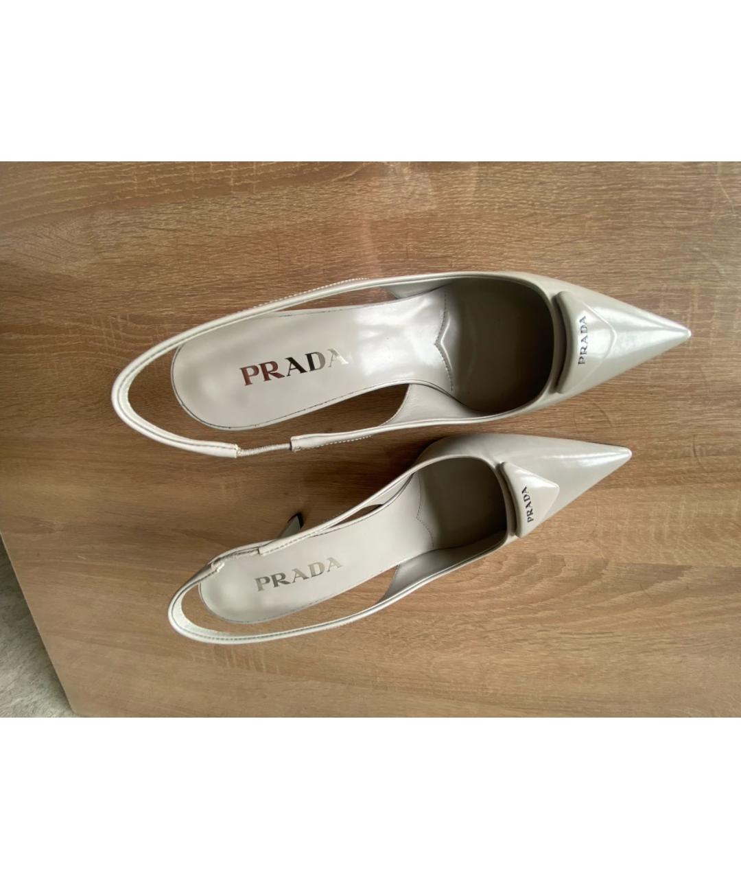 PRADA Серые кожаные туфли, фото 8