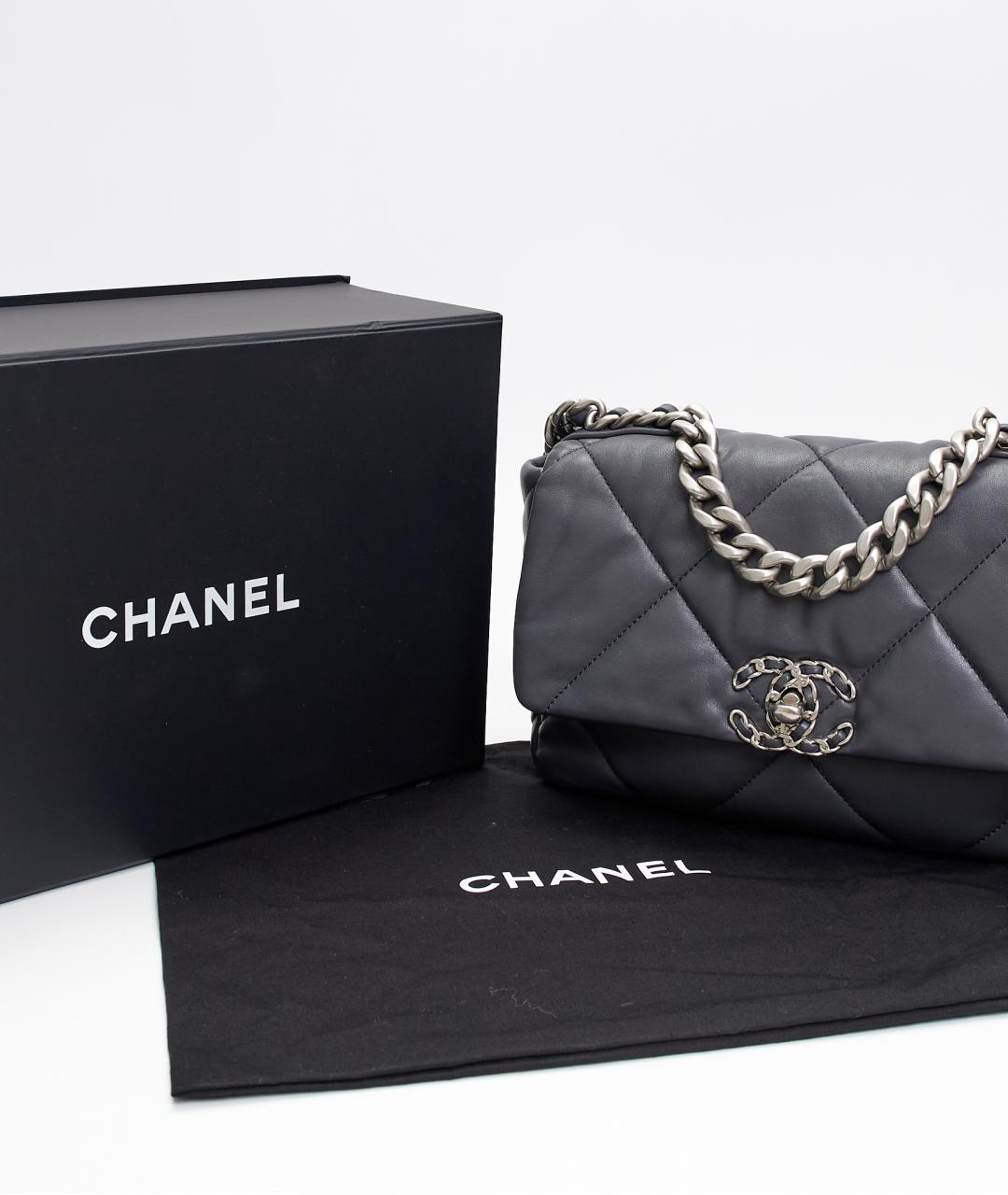 CHANEL Серая кожаная сумка через плечо, фото 8