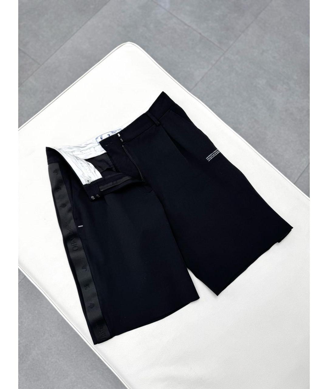 OFF-WHITE Черные шерстяные шорты, фото 7