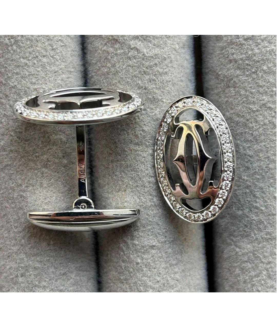 CARTIER Белые запонки из белого золота, фото 3