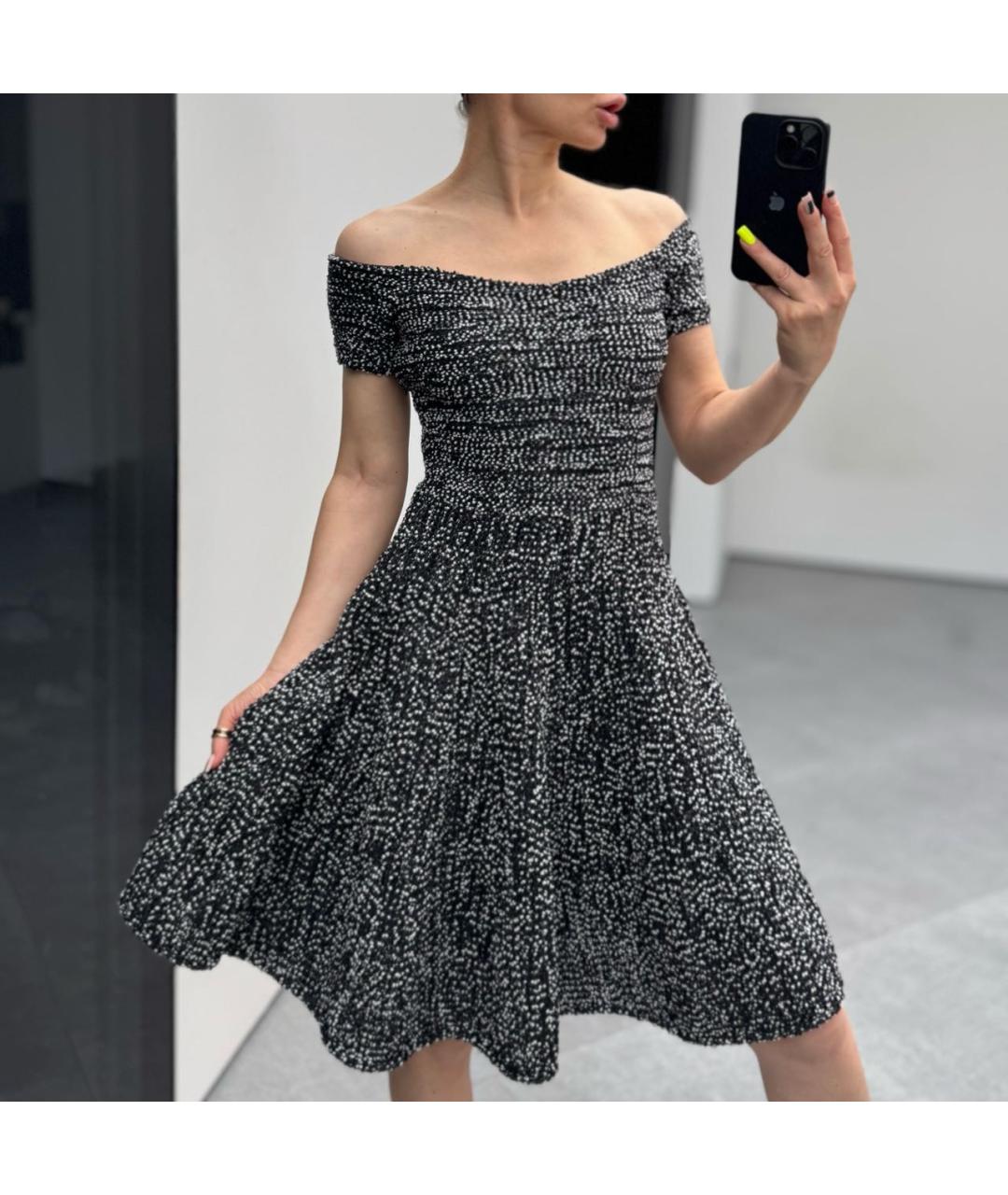 CHRISTIAN DIOR Черное вискозное коктейльное платье, фото 5