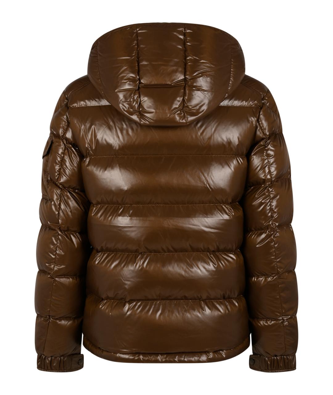 MONCLER Коричневый полиамидовый пуховик, фото 2