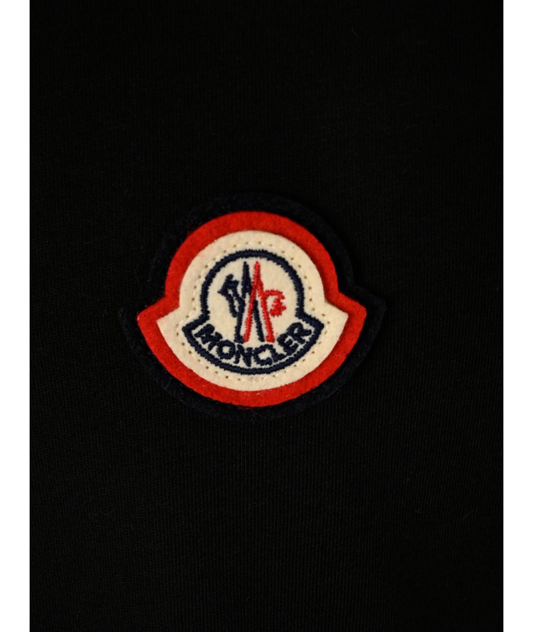 MONCLER Черная хлопковая футболка, фото 3