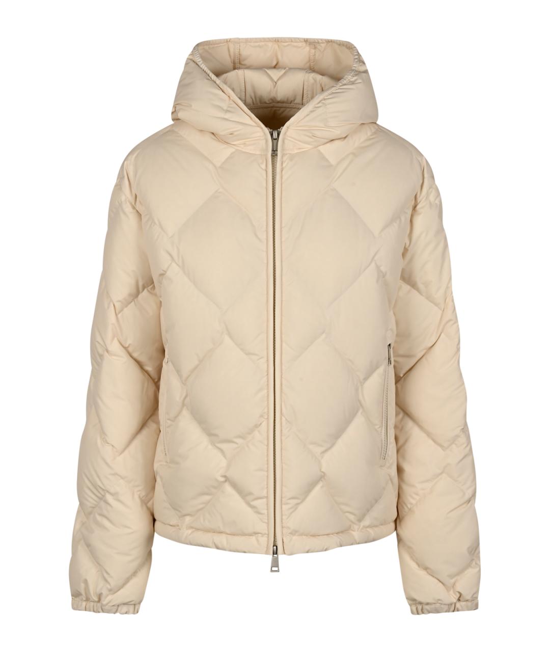 MONCLER Бежевая синтетическая куртка, фото 1