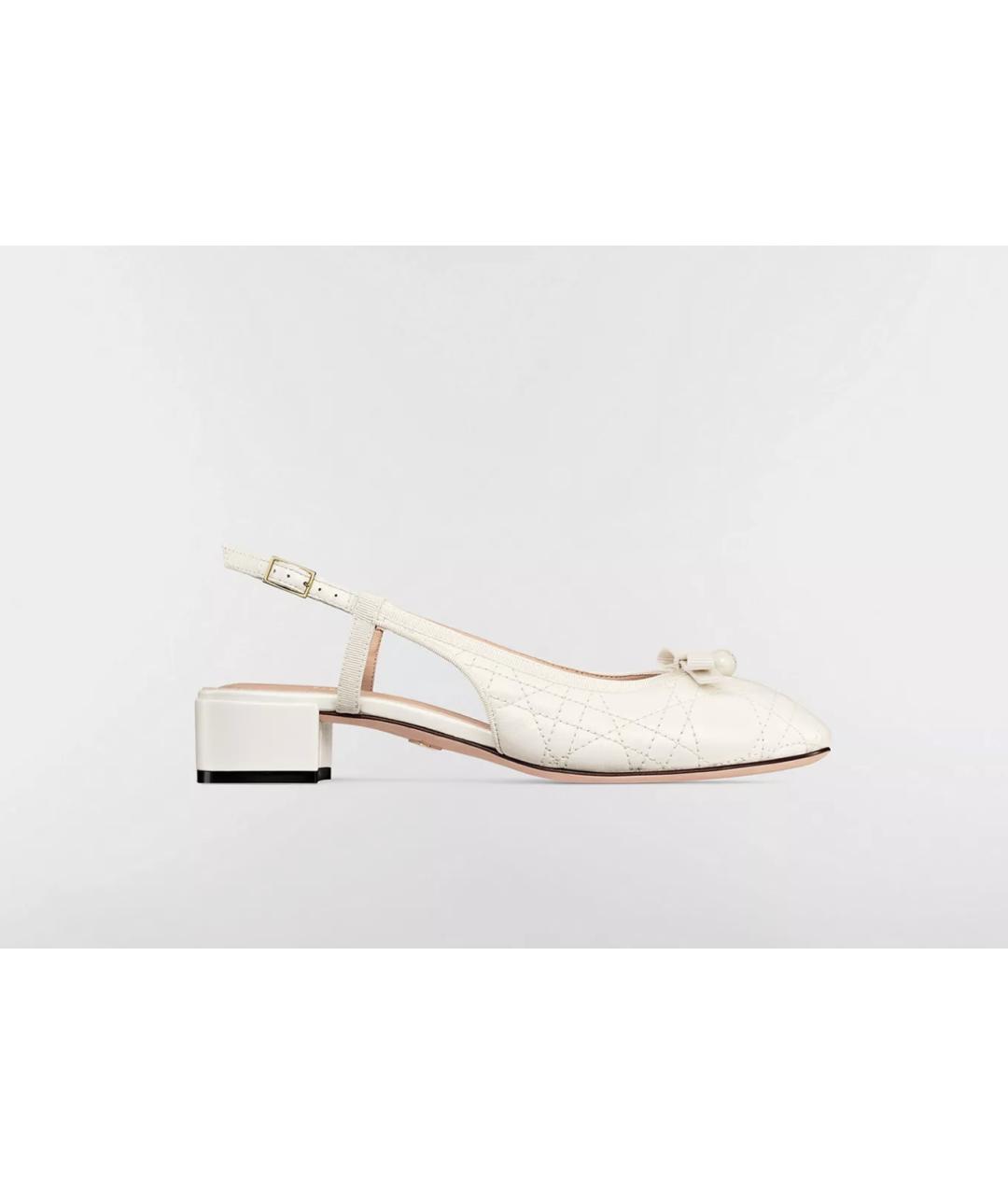CHRISTIAN DIOR Белые кожаные босоножки, фото 4
