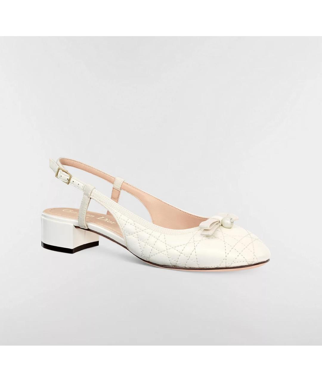 CHRISTIAN DIOR Белые кожаные босоножки, фото 3