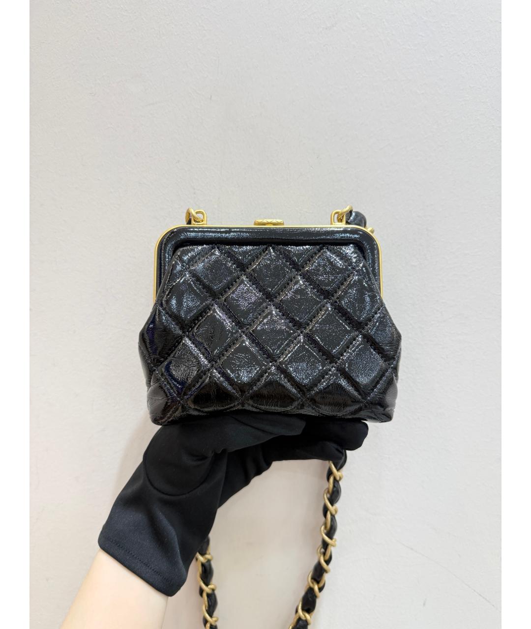 CHANEL Черная кожаная сумка через плечо, фото 4