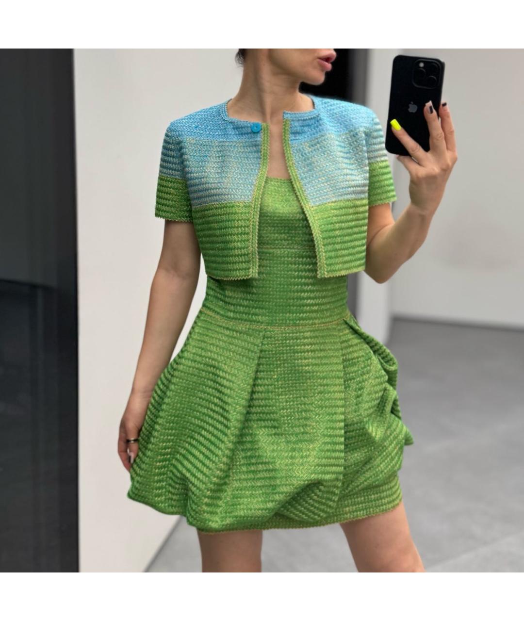 ERMANNO SCERVINO Зеленое вискозное коктейльное платье, фото 5