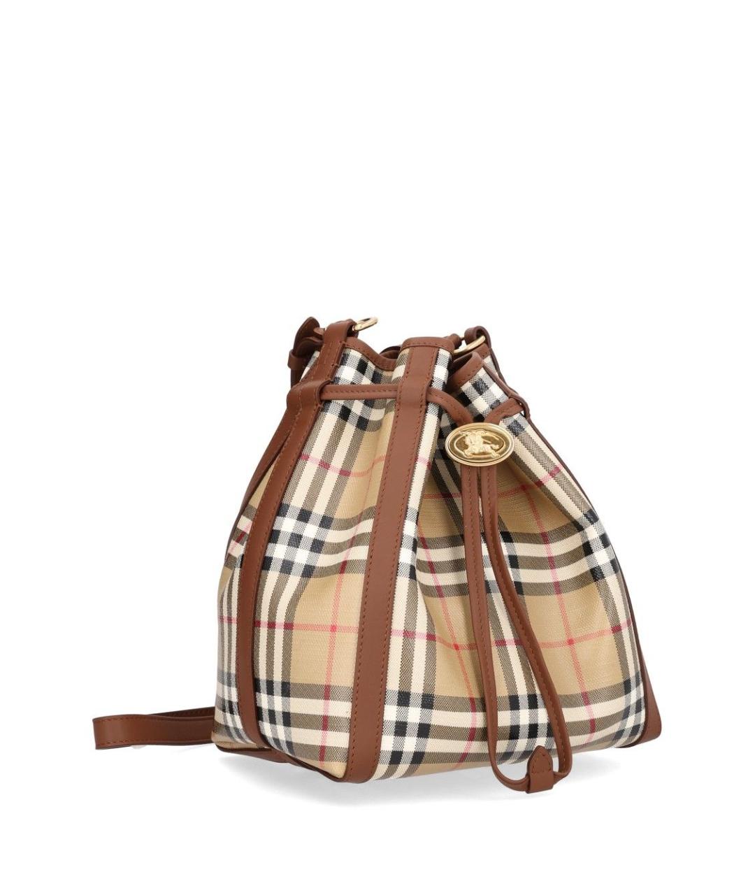 BURBERRY Бежевая сумка через плечо из канвы, фото 2