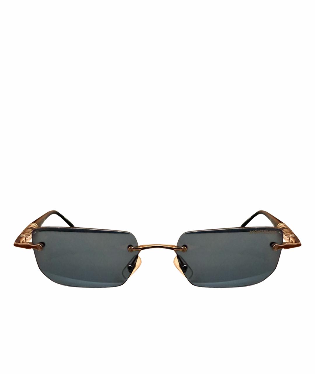MONTBLANC Темно-синие металлические солнцезащитные очки, фото 1